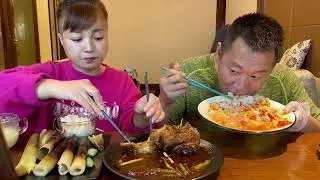 自私的家伙，就该这样教训他#eating show#eating challenge#husband and wife eating food#mukbang #funny#funnyvideo