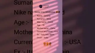 Corona virus introduction 🤓 | #corona #virus #introduction #covid #quotes #funny #youtubeshorts
