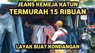 Termurah jeans kemeja katun 15 ribu layak buat kondangan bisa online thrifting gembong surabaya