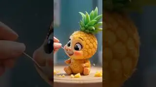 Cute Baby Pineapple Eating Pineapple Slices | Fun Cartoon Animation