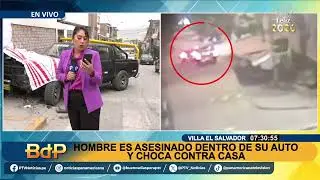 Hombre es asesinado dentro de su auto en VES: camioneta terminó empotrada en vivienda