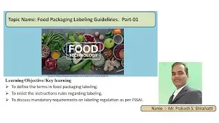 Food Packaging Labeling Guidelines as per FSSAI- Part -01-(2021)