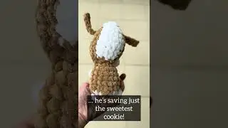 Crochet Valentine Dog with Heart Biscuit