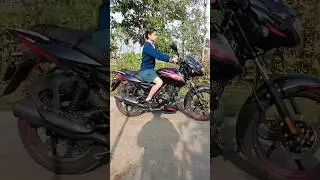 Girl Pulsar 125 kickstart & Riding #shorts #ytshorts #viral #ladybiker
