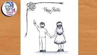 Rakshabandhan drawing // How to draw Rakshabandhan drawing // Brother & Sister drawing