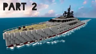 Minecraft: How to Build a Yacht in Minecraft Part 2 | Minecraft Palmer Johnson LadyM Tutorial