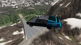 Beamng Drive - world championship for the most epic fall of cars from a springboard - Car Games TV