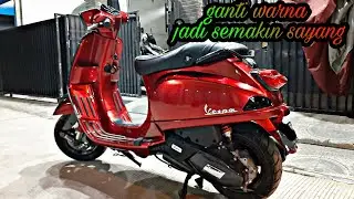 Repaint vespa s 125cc || Redcandy || Carbon