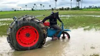 WOW OMG Great Operation By Machine Tractor khmer Get a bike​​ 4 top Tractor kubota Up Kubota RT 55