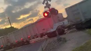 Northbound Union Pacific limestone train at dittmar road in Austin Texas