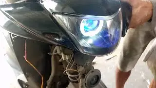 Pasang Lampu Led / Proji Mio J Rubah Ac Ke Dc Pake Relay Biar Aki tidak Tekor