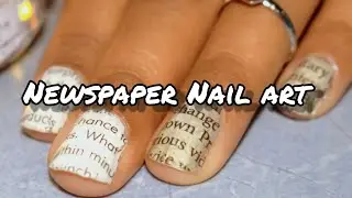 Newspaper nails 🗞 #newspapernails #newspapertutorial