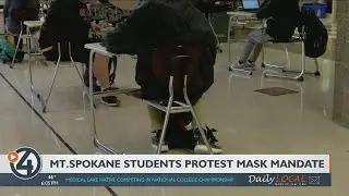 Mt. Spokane High School students protest mask mandate