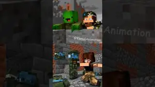 JJ&rsquo;s Sister Turns into Rambo and Destroys an Enemy Army!🪖 - MAIZEN Minecraft Animation #shorts
