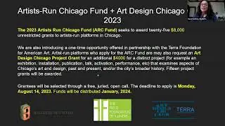 Artists Run Chicago Fund + Art Design Chicago Grant Info Session Recording