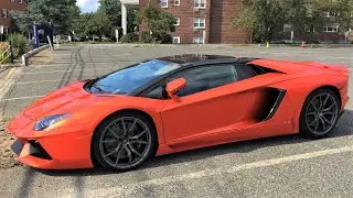 ORANGE LAMBORGHINI AVENTADOR WALKAROUND - NJ NEW JERSEY SHORE CARSPOTTING SUPERCARS CARS WALK AROUND