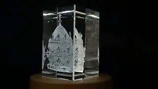 Exquisite 3D Engraved Papal Tiara Crown Crystal Sculpture Religion Figurine Decor Gift - FSJW4
