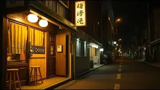 Fall Asleep in a Quiet Udon Shop 🌧️ Japan Night Lo-Fi