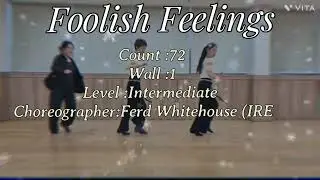 Foolish Feelings (풀리쉬필링즈)브릿지가있는 중급라인댄스  Intermediate  1Restat Bridge16C