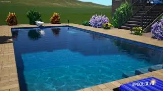Rectangle Gunite Pool Design with Diving Board, Bench Seating and Walk in Steps | #PoolGuys