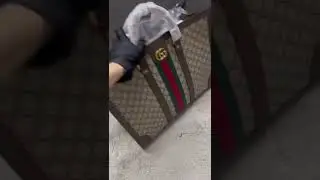 EW GUCCI OPHIDIA GG GUCCISSIMA LEATHER MEDIUM TOTE