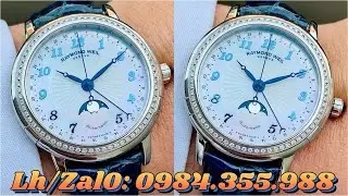 [68 Vi&ecirc;n Kim Cương Full Niềng] Đồng Hồ Raymond Weil Maestro Moonphase MOPDial Diamond 2739-LS3-05909