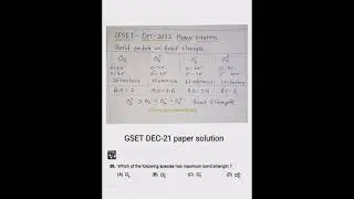 Gset Chemical science paper solution #gset#testseries#mcqs#bonding#cutoff#phd#notes#exam#study#bsc
