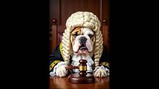 Regal Bulldog Judge rules the court with a wig and gavel! #Dog #Judge #Court #Wig #Funny