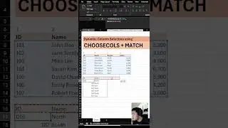 Dynamic Columns using Choosecols + Match and the new Function Trimrange. #EXCEL #exceltutorial