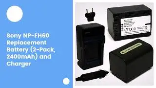 Sony NP-FH60 Replacement Battery (2-Pack, 2400mAh) and Charger