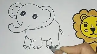 How to draw elephant Drawing painting #trending #viral #video #song Kid's video cartoon drawing 