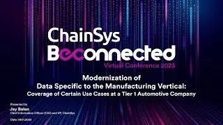 Modernization of Data Specific to the Manufacturing Vertical: Coverage of Certain Use Cases