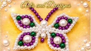 Pearl beaded butterfly 