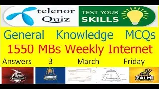3 March 2023 Telenor Questions and Answers | Telenor Questions Today | General Knowledge MCQs | Quiz