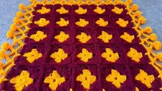 CROCHET TABLE COVER DESIGN   SQUARE THALPOSH VERY EASY AND BEAUTIFUL 😍 🤩 👌