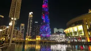 Burj Khalifa Light Show 2025 🇦🇪 | Dubai Fountain & Night Walk | Downtown Dubai 4K
