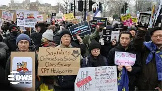 Massive Protest Erupts in London Against China&rsquo;s Mega Embassy | Royal Mint Court Standoff | AC15