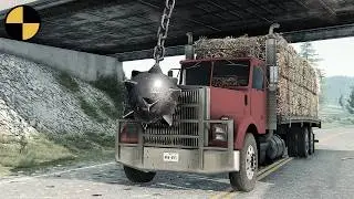 Cars vs Giant Flail 😱 Beamng.Drive