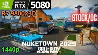 Call of Duty Black Ops 7, RTX 5080, Ryzen 7 9800x3D, 1440p, Stock vs OC Benchmark