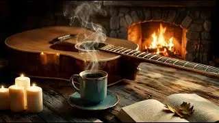 Soft Acoustic Guitar for Reading & Quiet Mind | Cozy Fireplace Ambience (2 Hours)