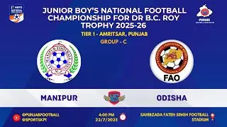Manipur vs Odisha | Dr. B.C. Roy Trophy 2025-26 | Group C | Live from Amritsar