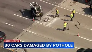 Large pot hole leaves 30 cars stranded on Tri-State Tollway: ISP