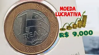 R$ 9,000; A moeda 1 real ano 2016, circulante est&aacute; gerando uma boa receita para vendedores.
