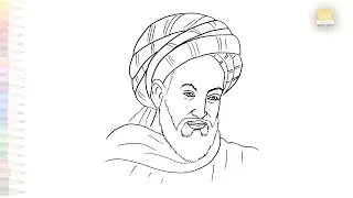 Alberuni drawing easy | Portrait sketches | How to draw Al-Biruni step by step  #artjanag #albiruni
