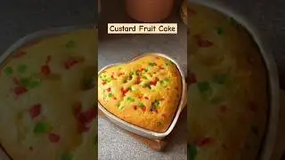 Eggless Custard Fruit Cake Without Oven #madhaviskitchen #cake #eggless #fruitcake