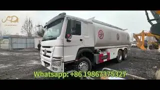 Used Sinotruk HOWO 6x4 20000-25000 Liters Fuel Tanker Truck Refurbished HOWO 375HP Oil Tanker Truck