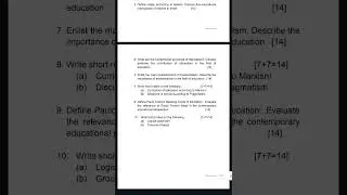 M.Ed. 1st Sem Question Paper | Philosophical Foundation of Education(Western) #exam #m.ed