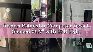 Review Rolanstar Computer Desk L Shaped 56.7