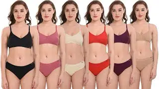 INSA INDIA Women's & Girl's Non Padded Bra Panty Set , Adjustable Strap ,Cup-B, Fabric-Cotton Blend