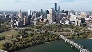 Southeast Skyline: Flying Over Edmonton’s River Valley & Low Level Bridge